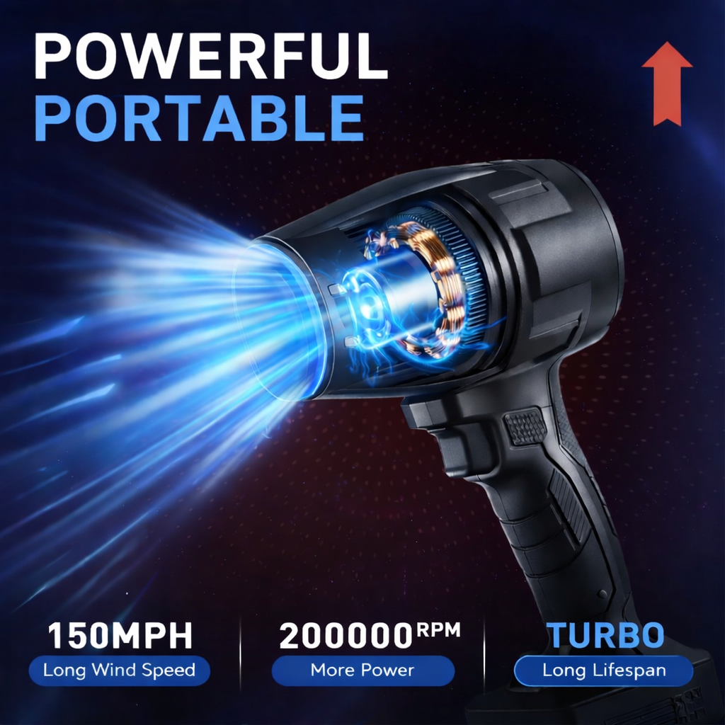 CARJET™ 200000 RPM Cordless JETGUN | 1-Year Warranty | For Cars, Home, PC & Outdoor Cleaning