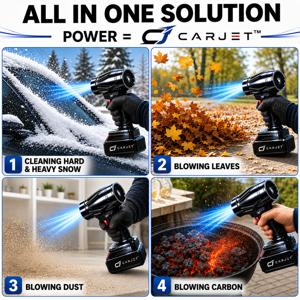 CARJET™ 200000 RPM Cordless JETGUN | 1-Year Warranty | For Cars, Home, PC & Outdoor Cleaning