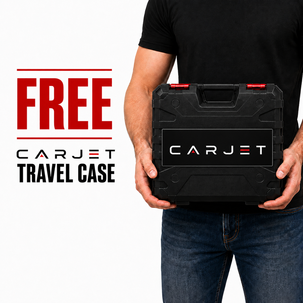 CARJET™ PRO Cordless Pressure Washer | 2× 4000mAh Batteries | 6-in-1 Cleaning Kit | Free Travel Case