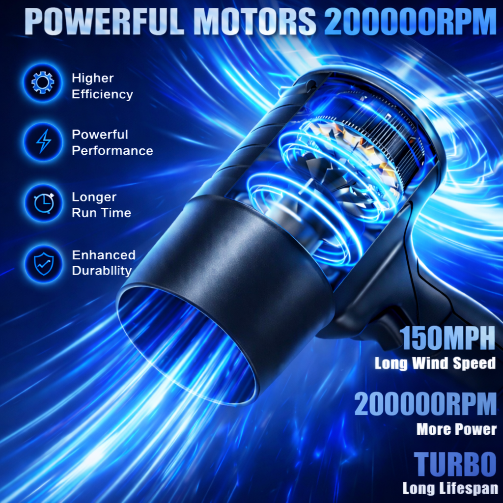 CARJET™ 200000 RPM Cordless JETGUN | 1-Year Warranty | For Cars, Home, PC & Outdoor Cleaning